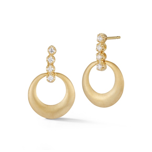 I. Reiss Jewelry - I. Reiss Diamond Circular Drop Earrings in 14K Yellow Gold